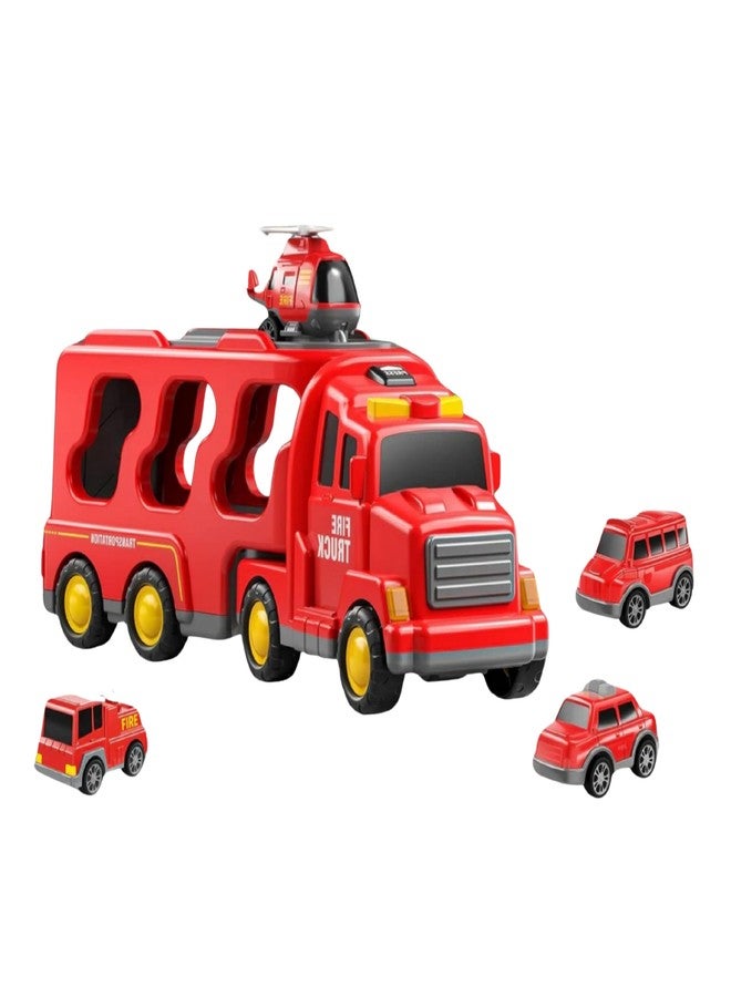 JBM ENTERPRISE 5-in-1 Vehicle Carrier with Mini Transport Trucks (Red) - Image 1